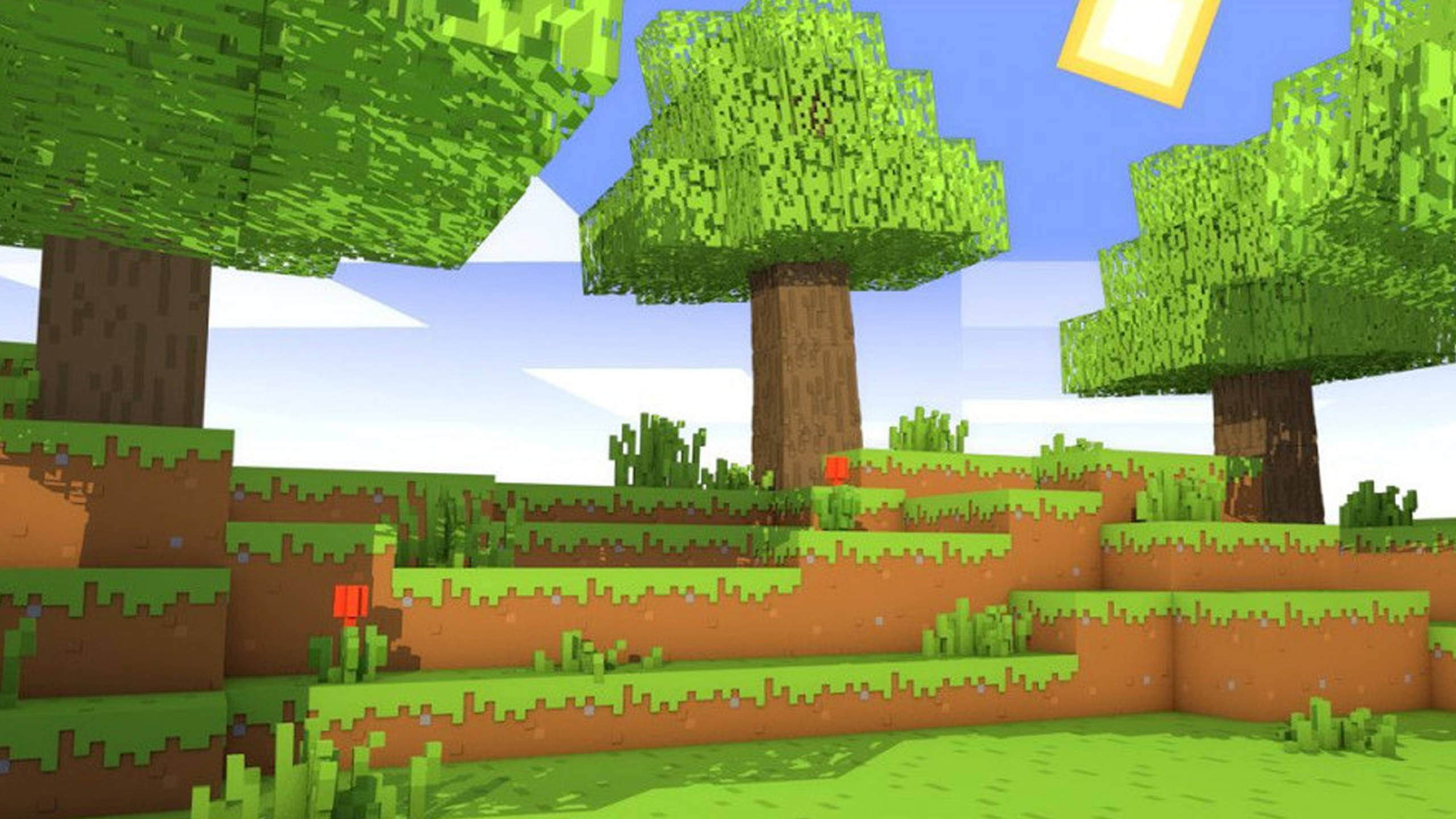 Pastos con Árboles 2560x1440 Minecraft Fondos de pantalla