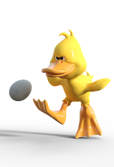 Pato amarillo mirando un huevo Fondos de pantalla