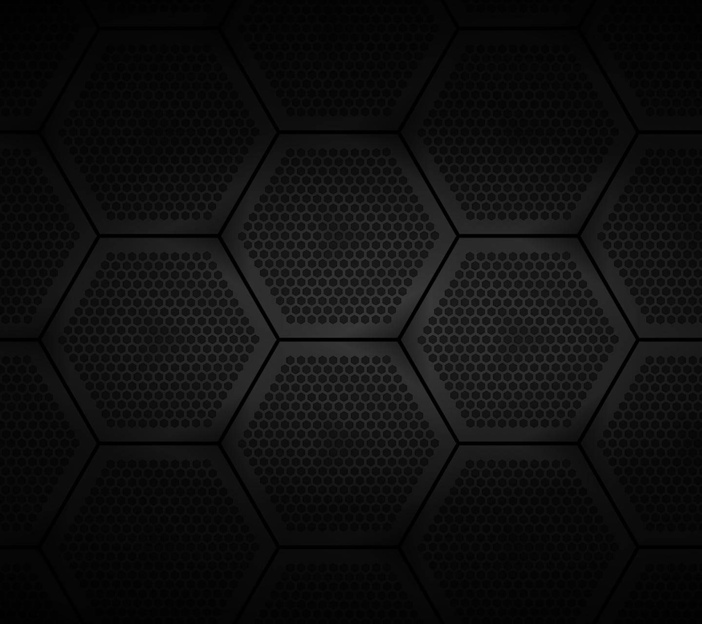 Patrón Abstracto de Hexágonos Metálicos en Negro Fondos de pantalla