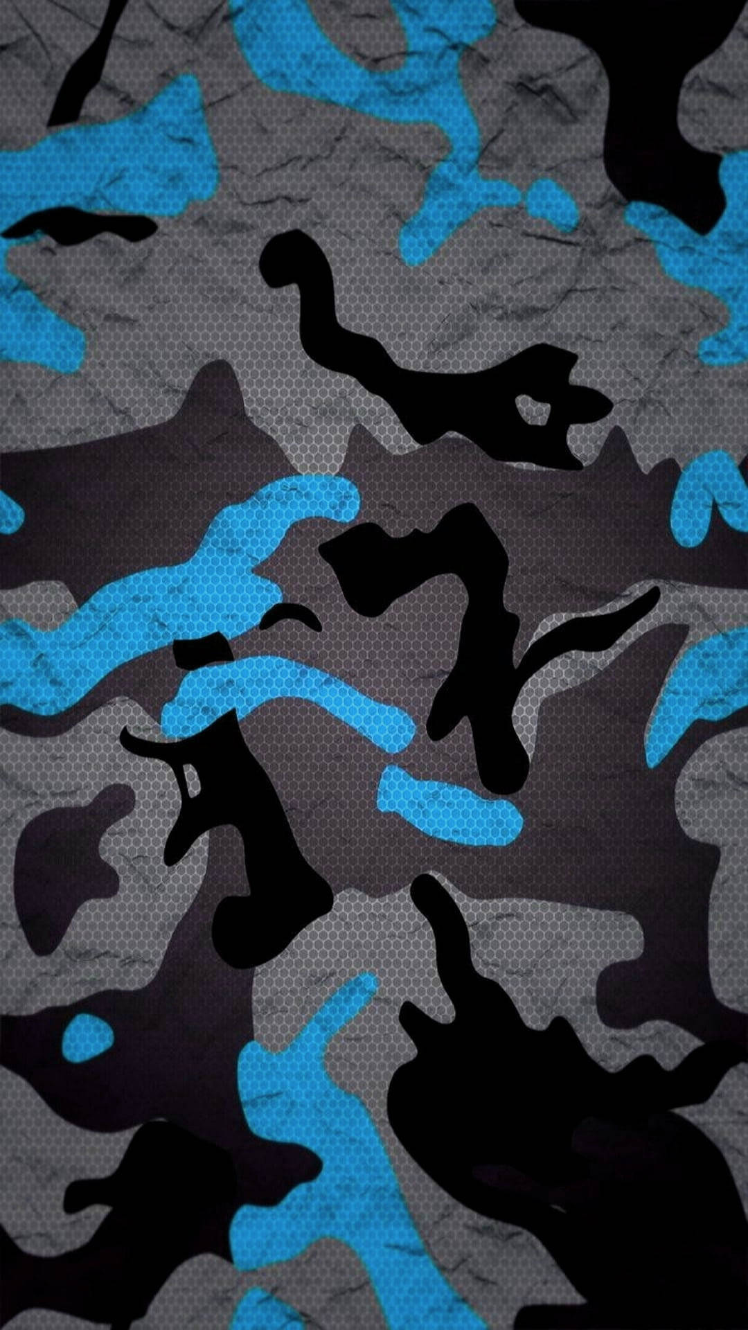 Patrón de camuflaje azul para iPhone en 8K Fondos de pantalla