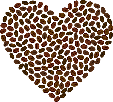 Patrón de Corazón con Granos de Café Fondos de pantalla