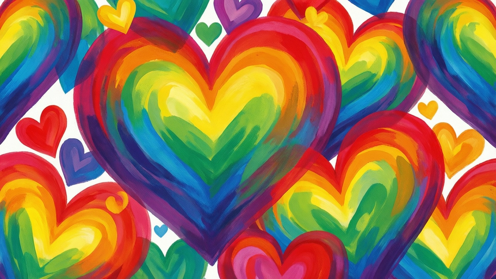 Patrón de Corazones Arcoíris Fondos de pantalla