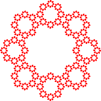Patrón de Corazones Rojos en Círculo Fondos de pantalla