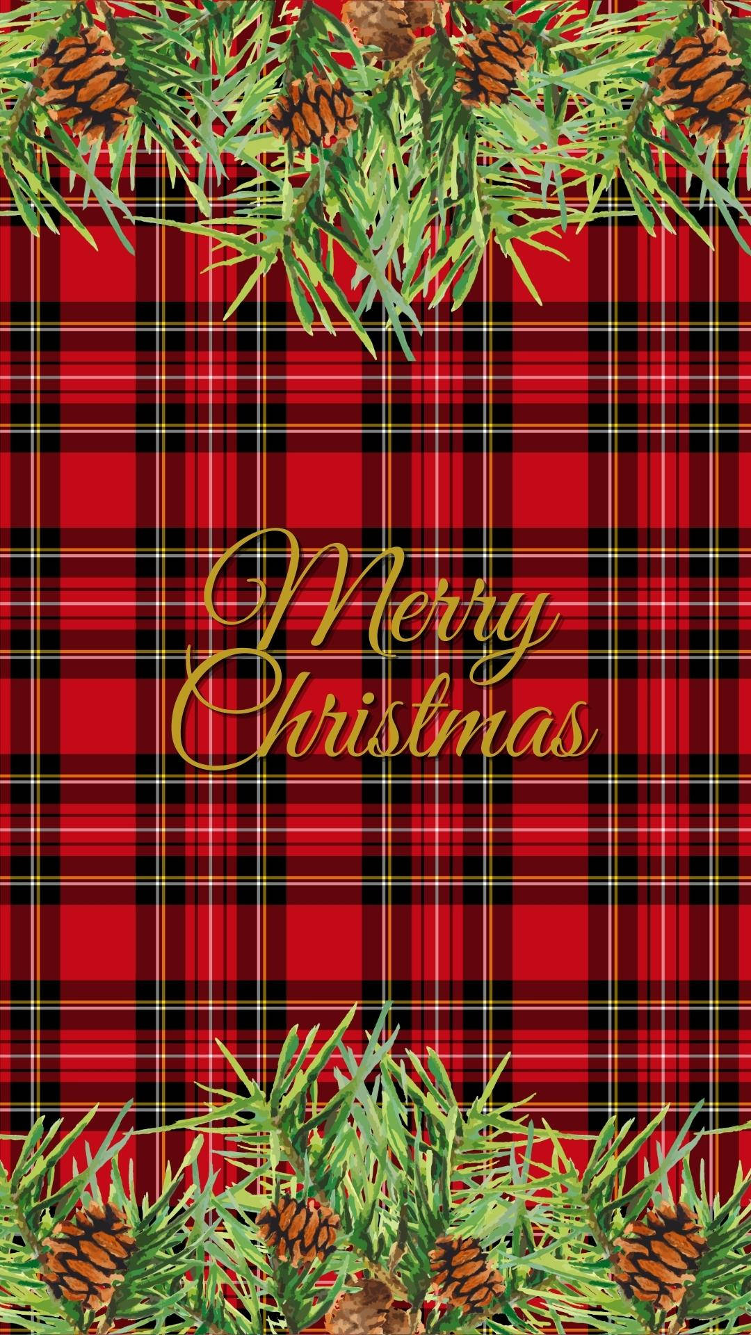 Patrón de Cuadros Rojos Navidad iPhone Fondos de pantalla