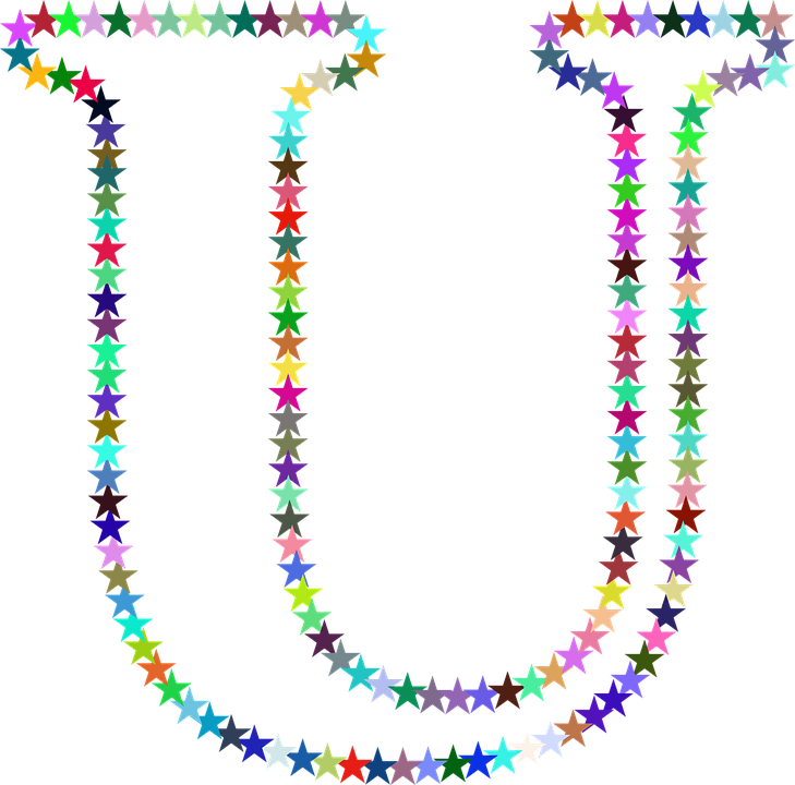 Patrón de estrellas coloridas en forma de U Fondos de pantalla