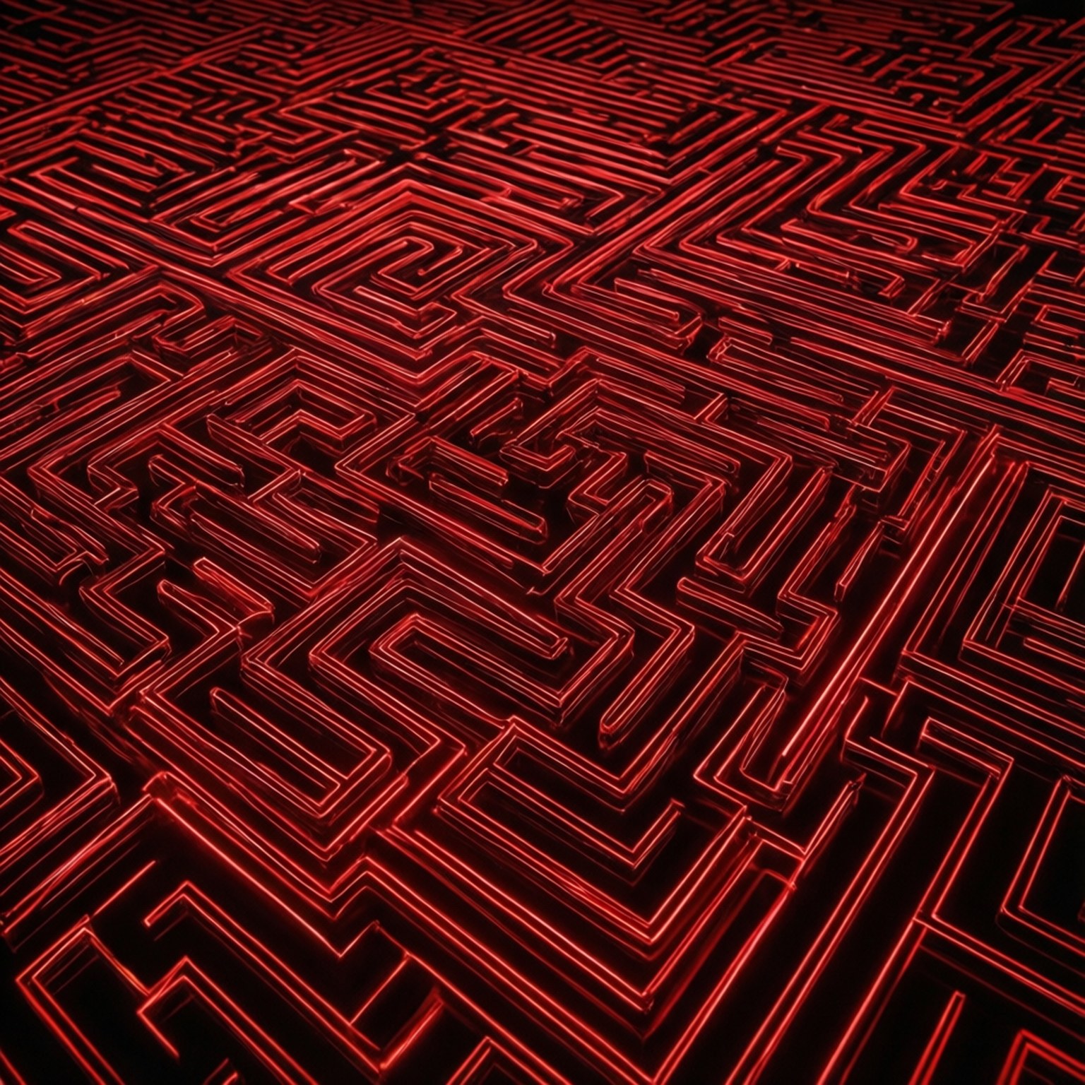 Patrón de Laberinto Rojo Neón Fondos de pantalla