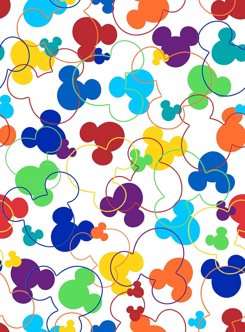 Patrón Disney con Cabezas de Mickey Mouse Coloridas Fondos de pantalla