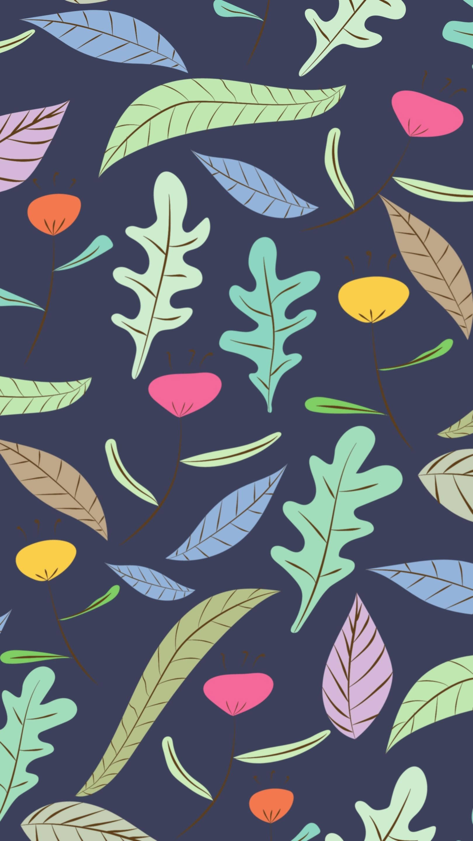 Patrón estético de hojas de primavera Fondos de pantalla