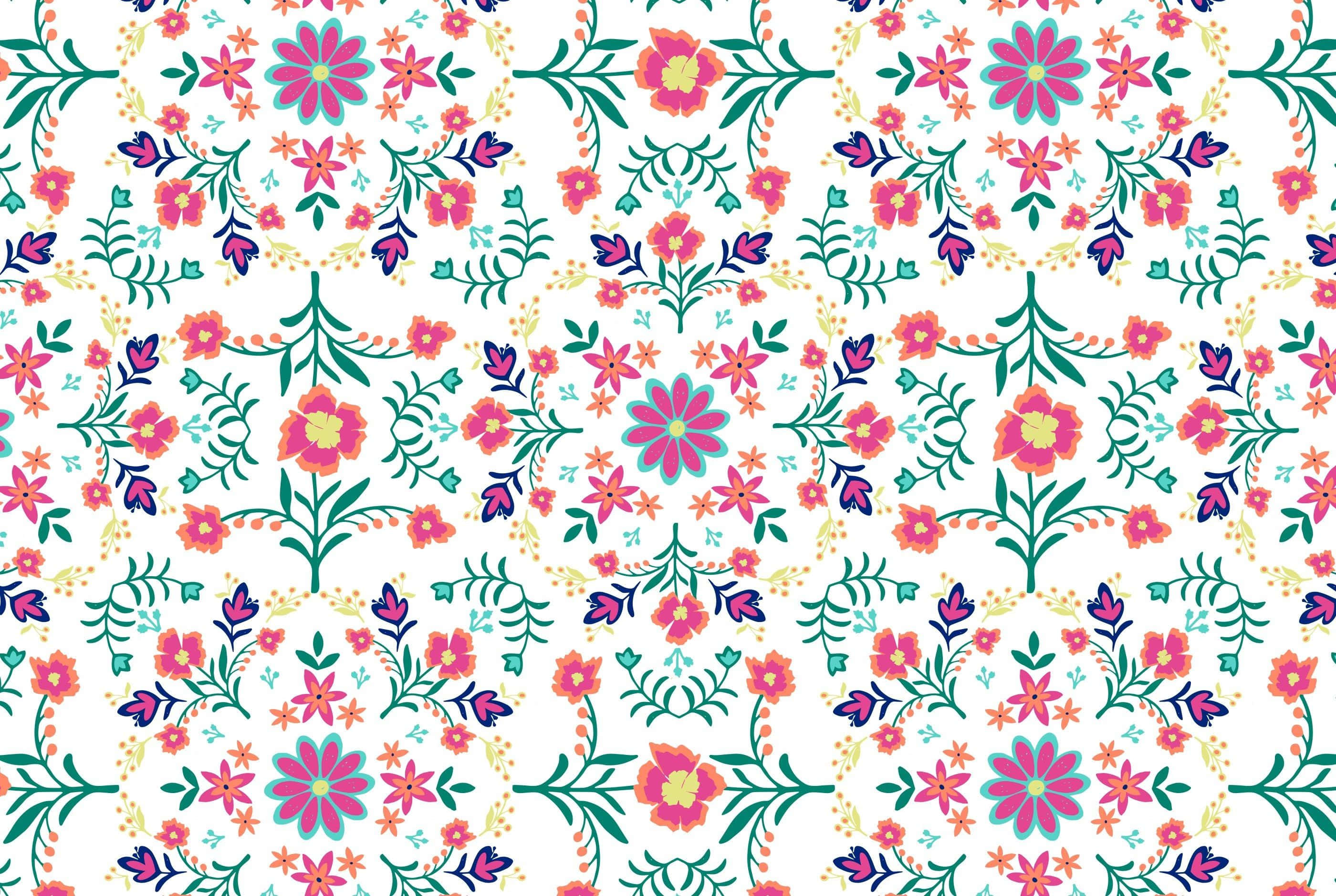 Patrón estético floral Boho Mac Fondos de pantalla