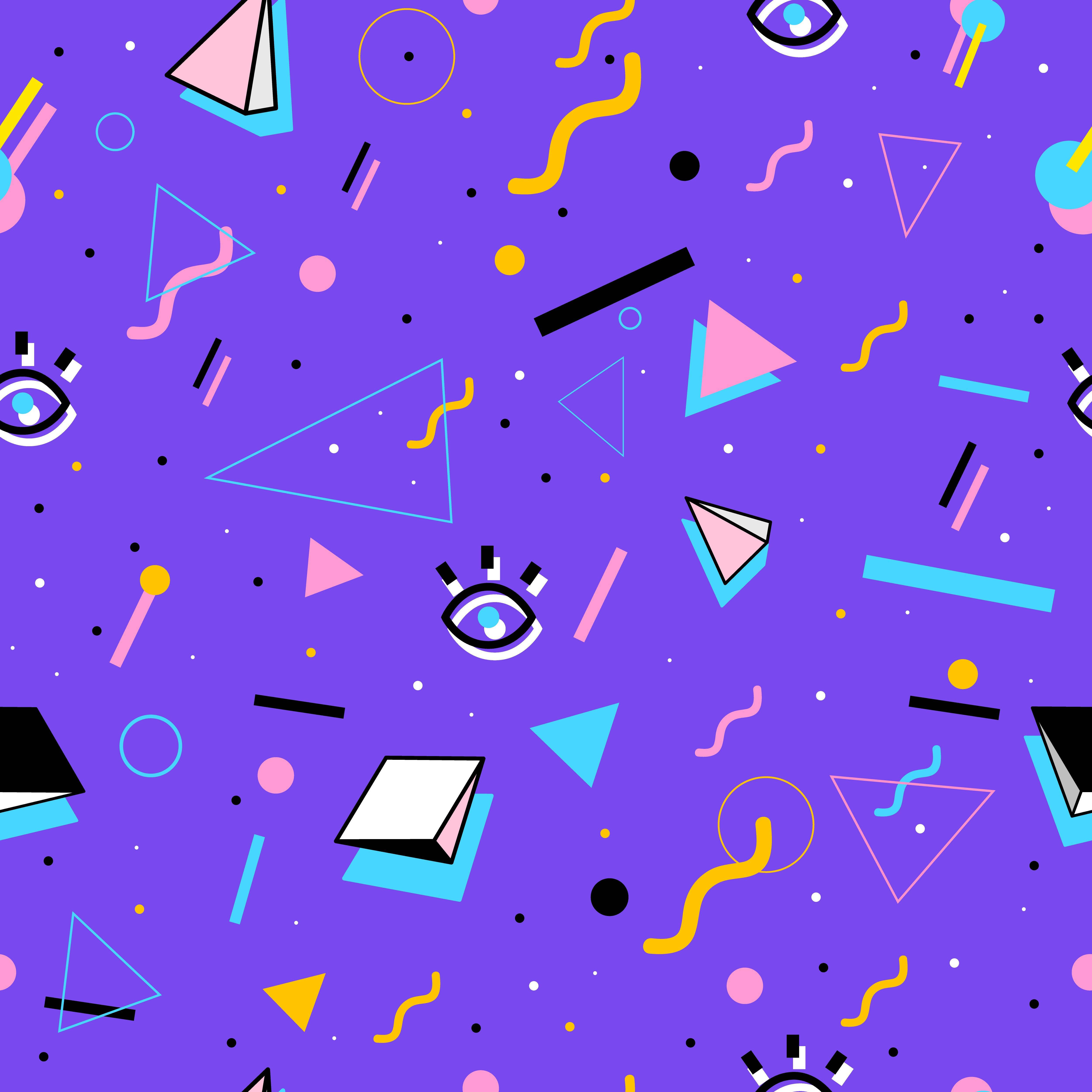 Patrón estético de formas retro Fondos de pantalla
