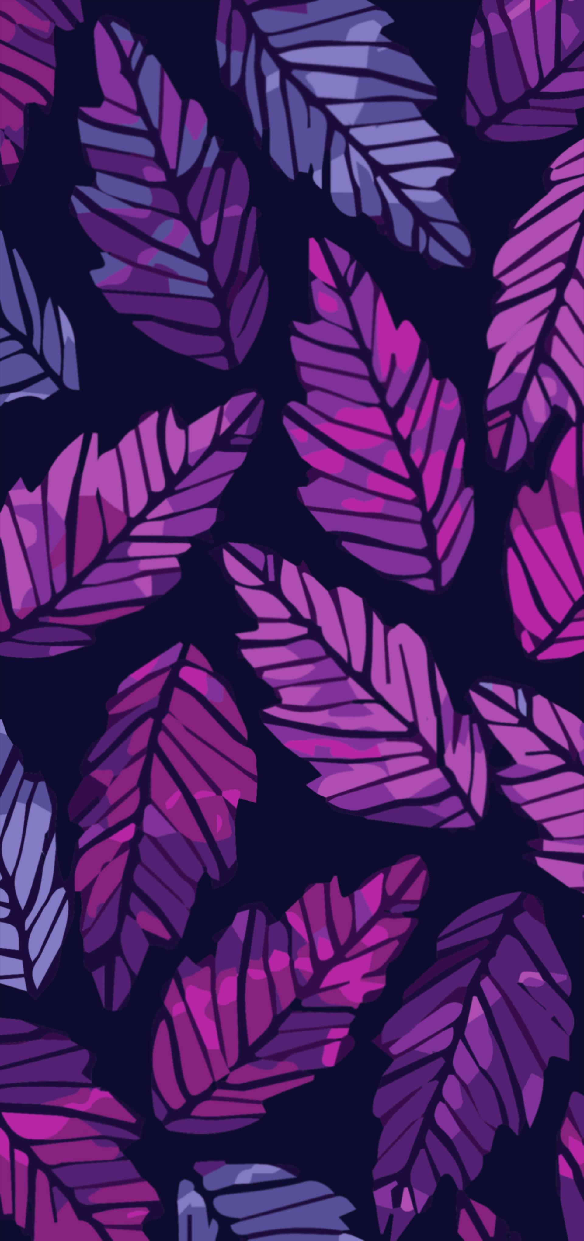 Patrón Estético de Follaje Púrpura Fondos de pantalla