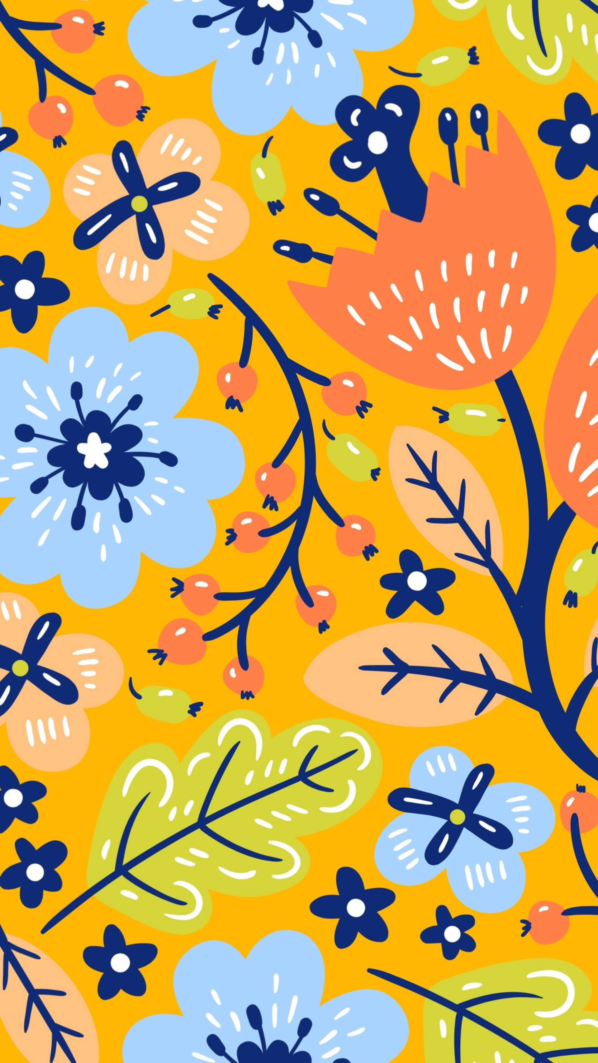 Patrón estético de plantas en acuarela Fondos de pantalla