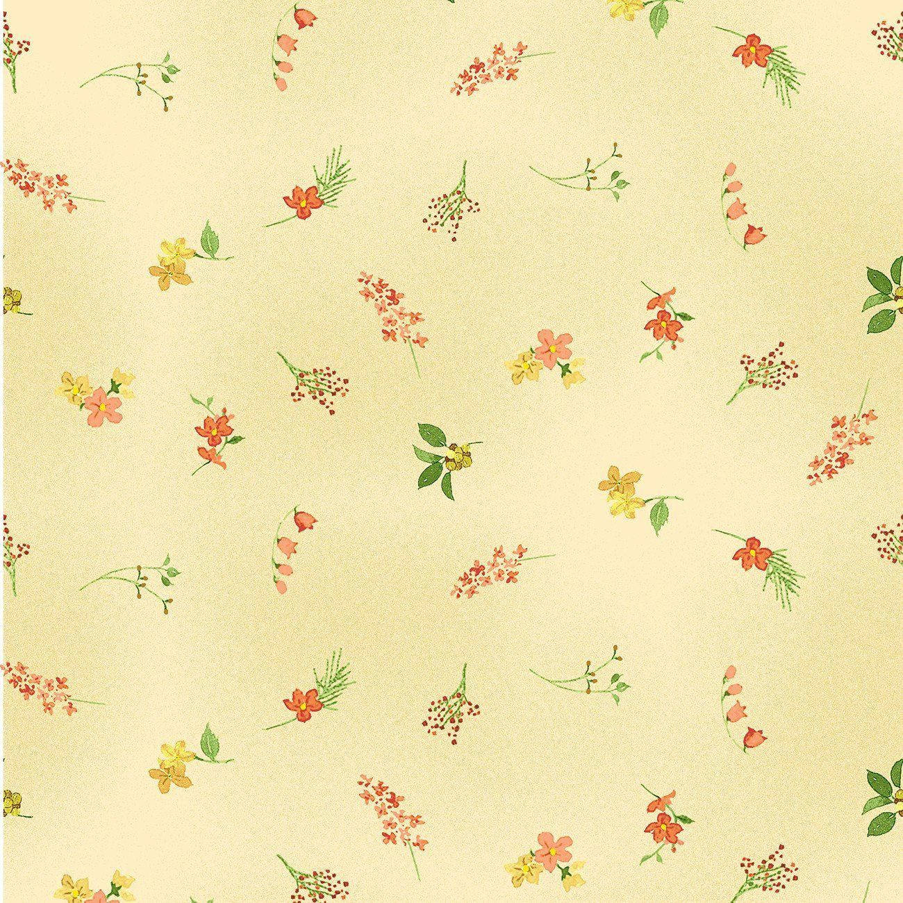 Patrón Floral Amarillo y Naranja Fondos de pantalla
