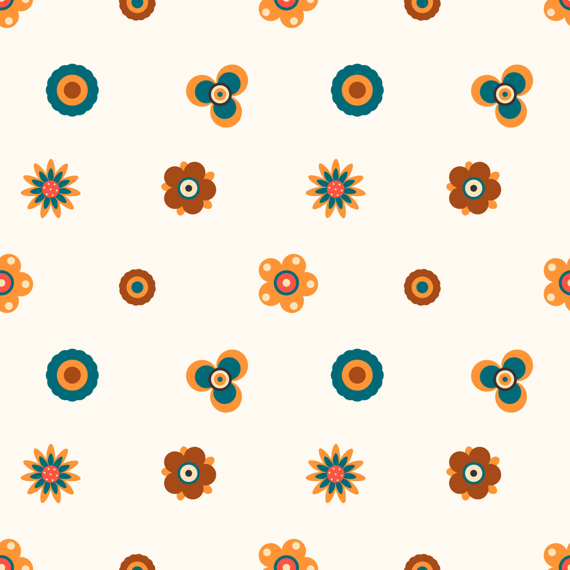 Patrón Floral Geométrico de los 70 Fondos de pantalla