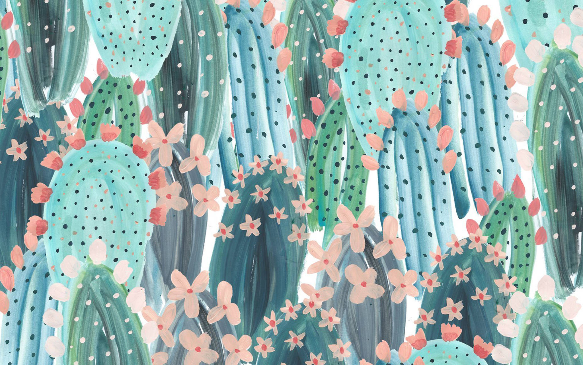Patrón fresco de cactus vibrantes Fondos de pantalla