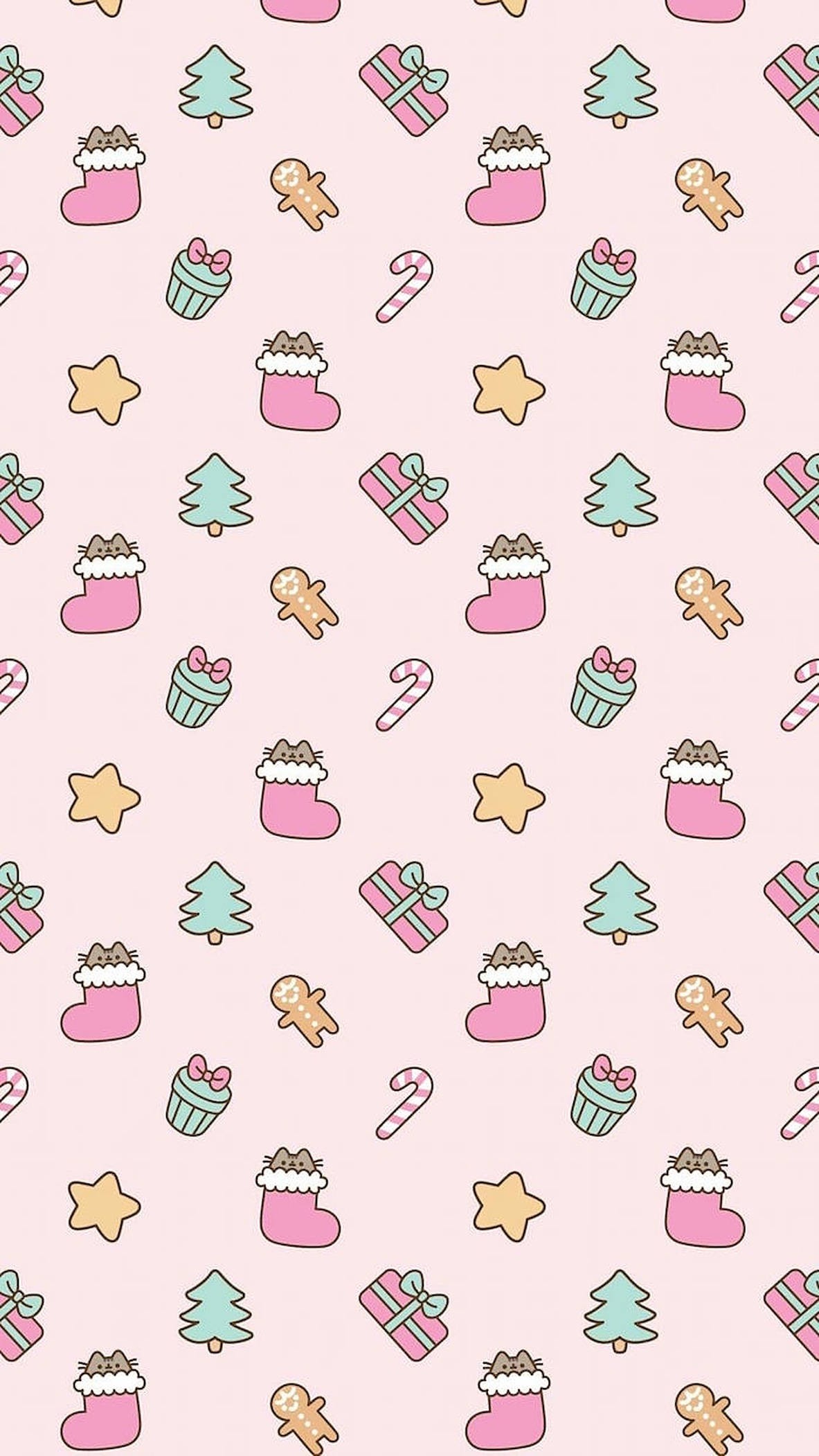 Patrón navideño decorativo y tierno Fondos de pantalla