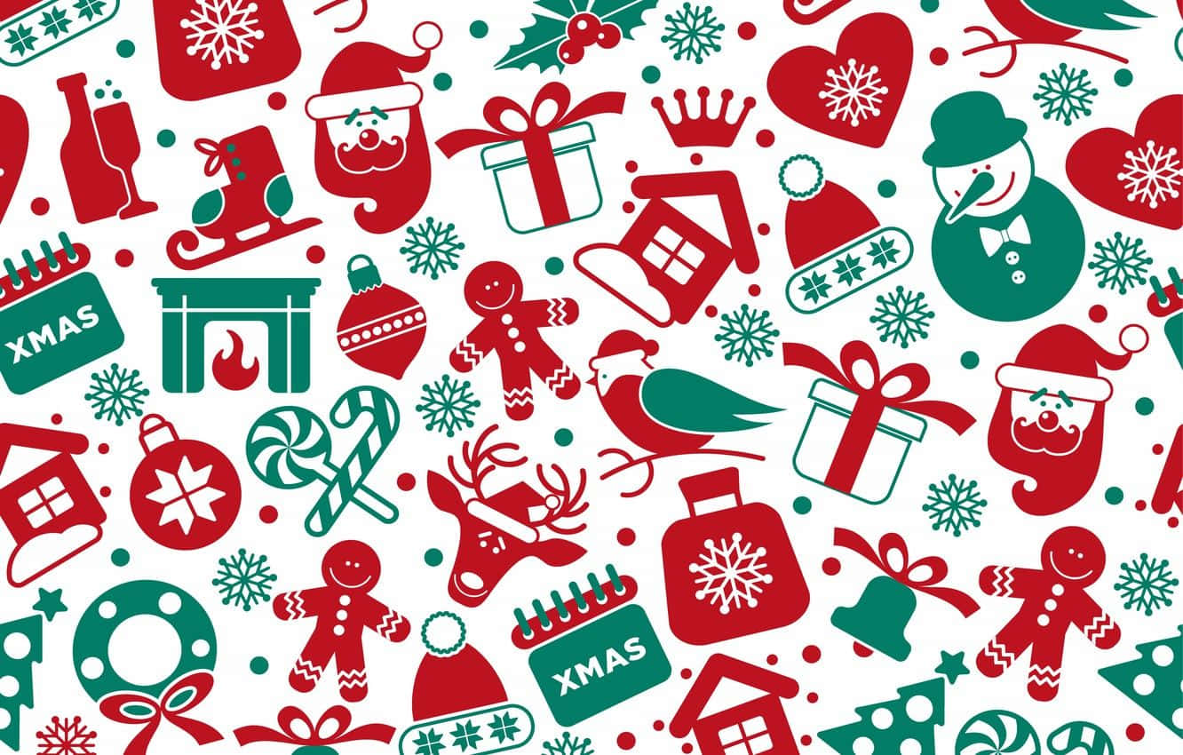 Patrón navideño rojo y verde Fondos de pantalla