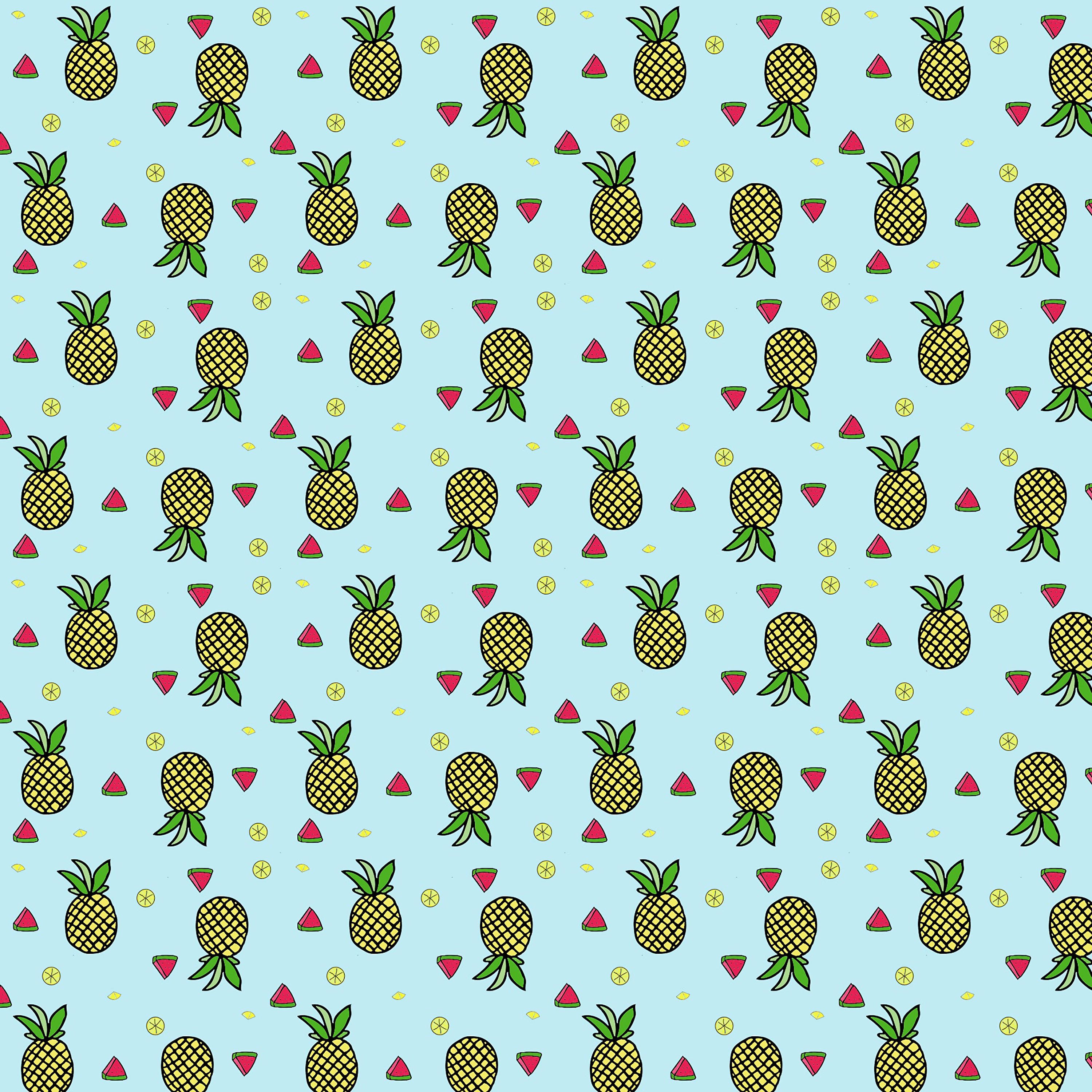 Patrón refrescante de piña y frutas Fondos de pantalla