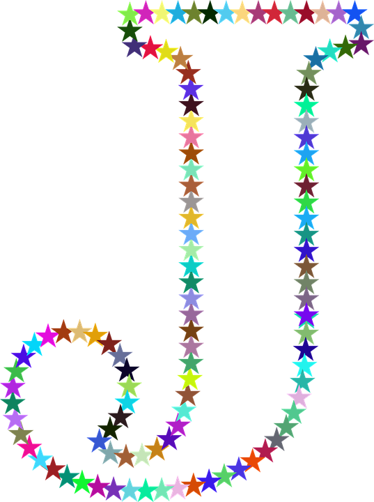 Patrones de estrellas coloridas formando las letras J I Fondos de pantalla