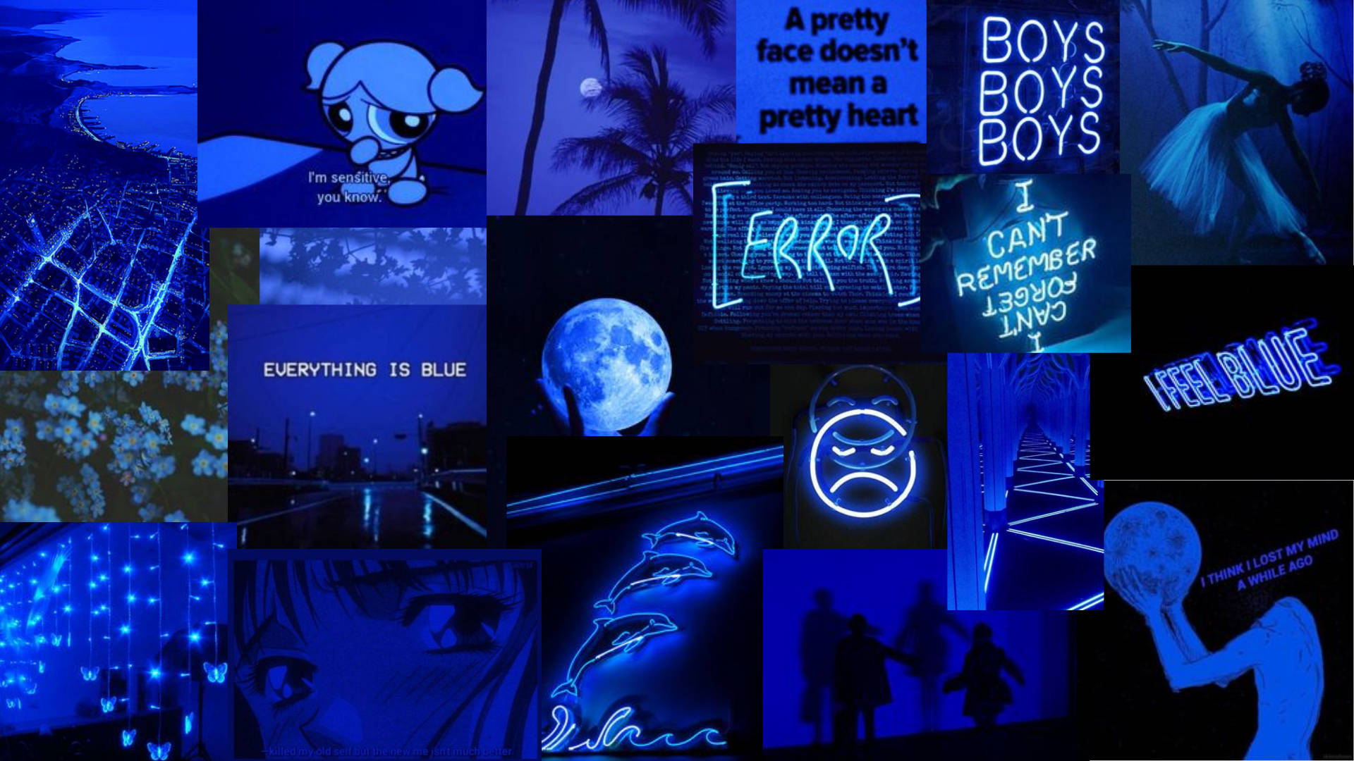 PC Estética Azul Oscuro Fondos de pantalla
