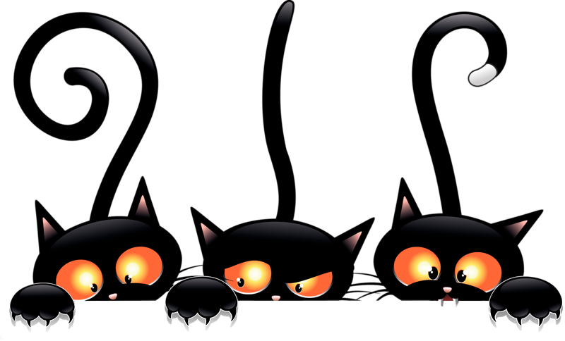Peekaboo Gatos Negros Caricatura Fondos de pantalla