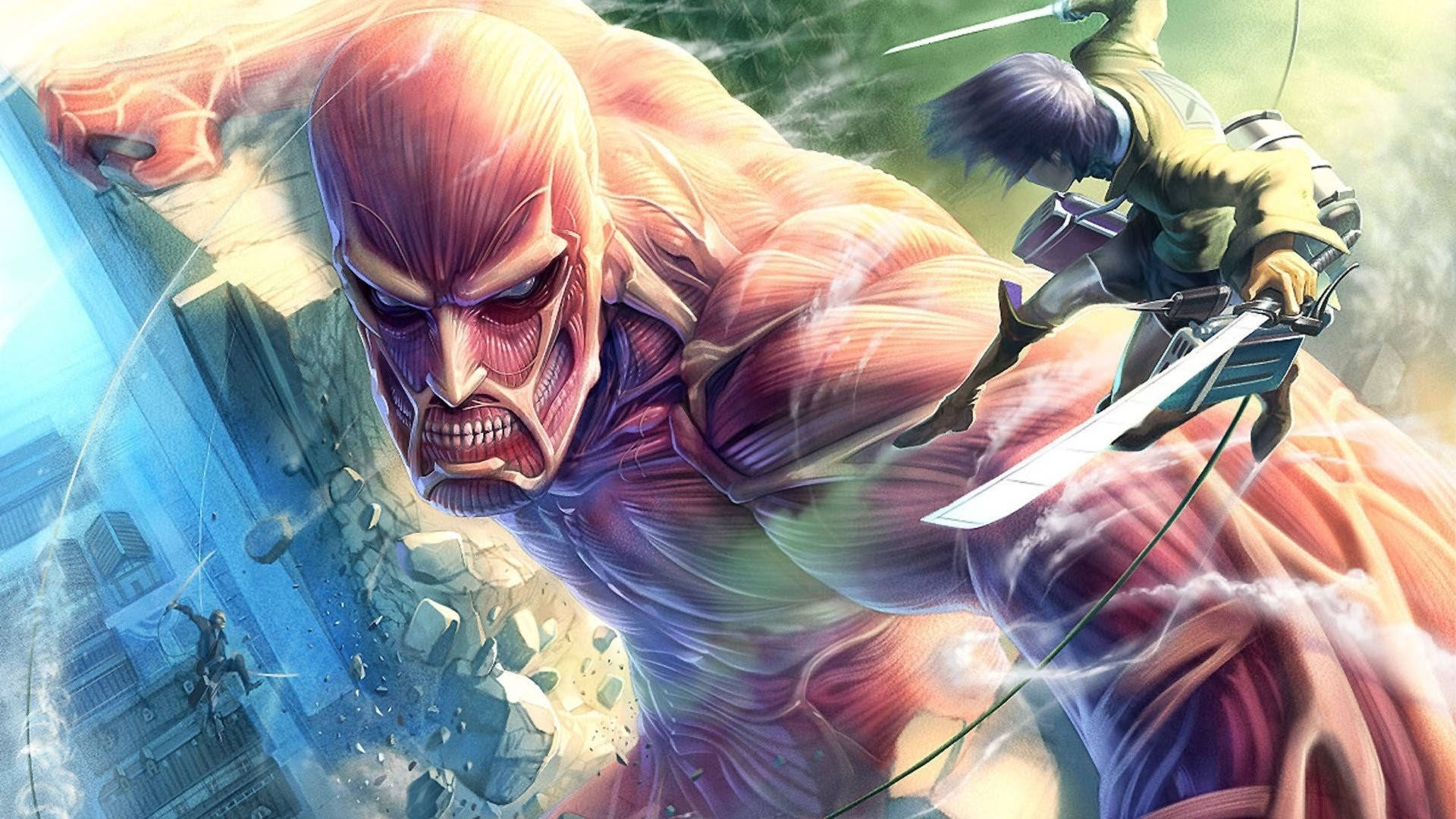 Pelea de Anime Eren y Titán Fondos de pantalla