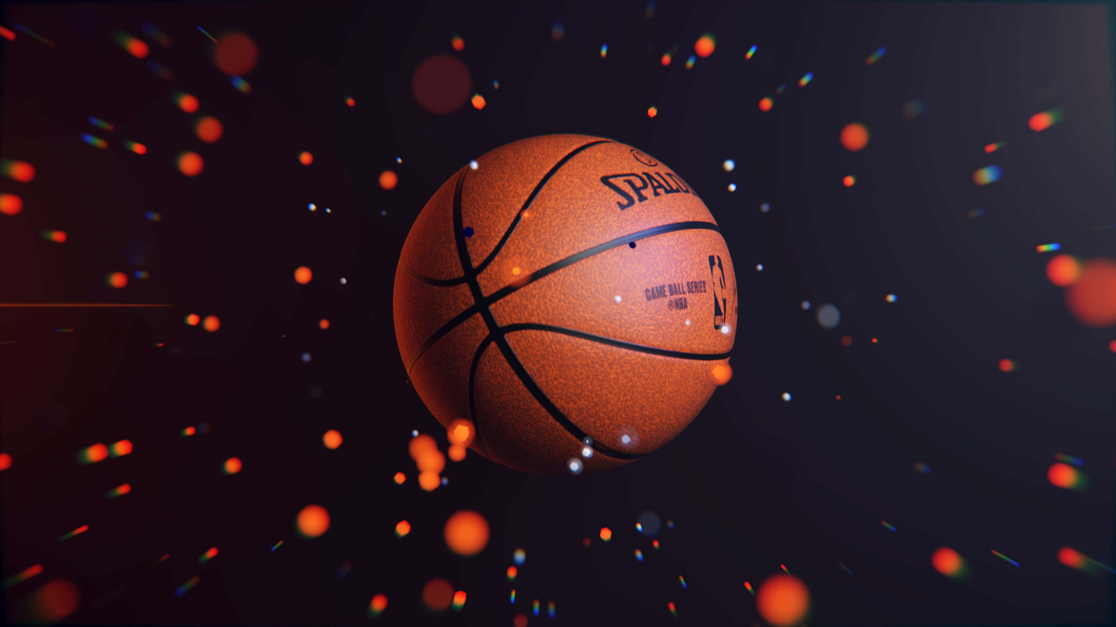 pelota de baloncesto con luces naranjas y rojas Fondos de pantalla