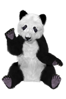 Peluche de panda con colores invertidos Fondos de pantalla