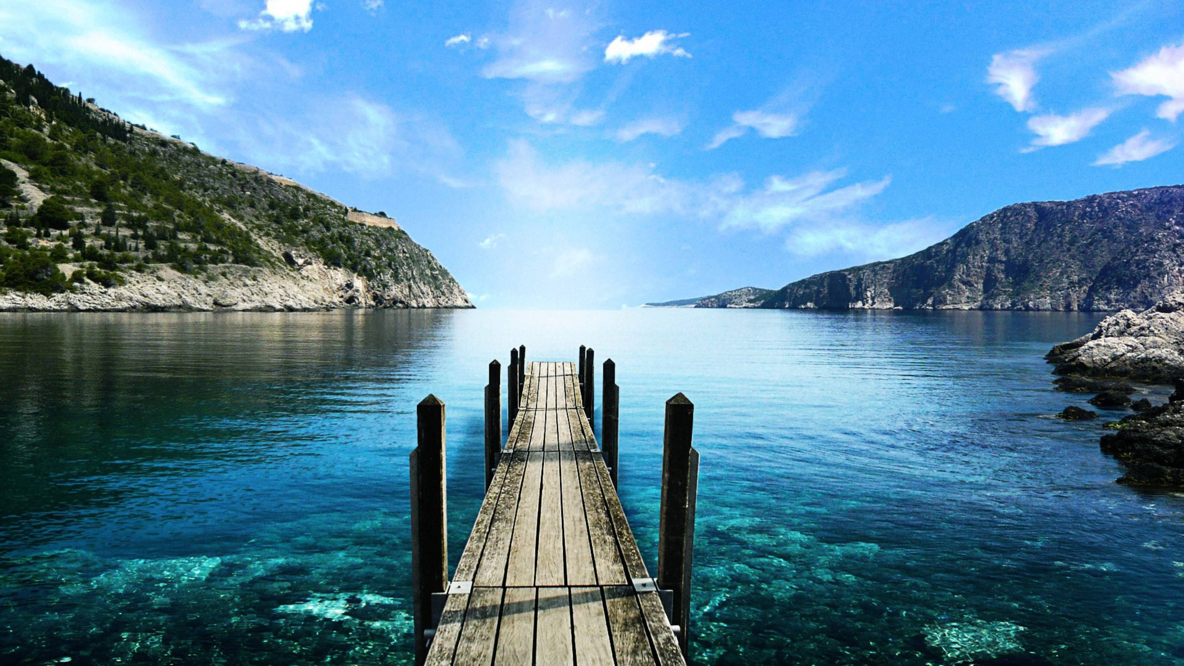 Pequeño Muelle 4K Naturaleza Fondos de pantalla