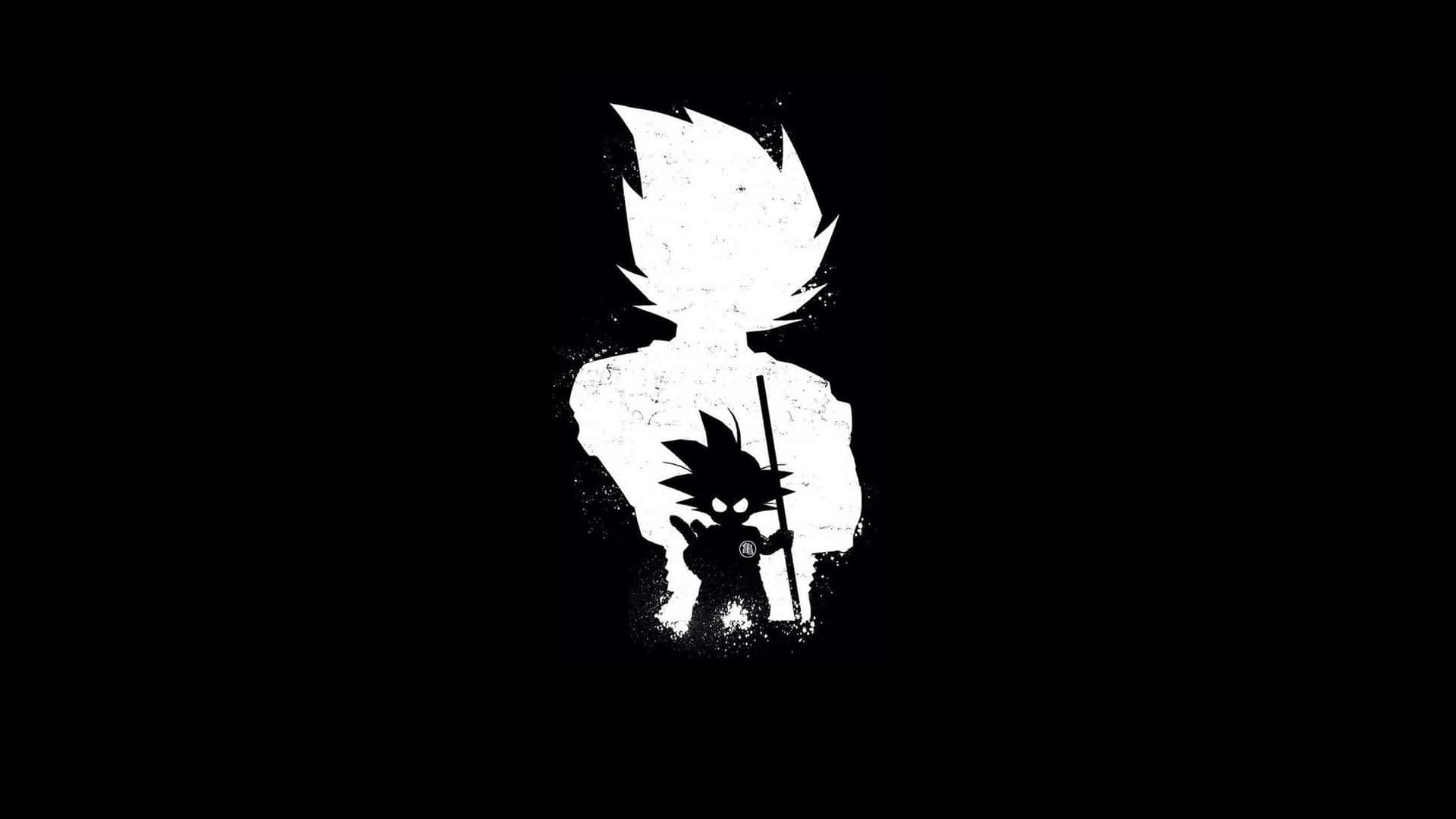 Perfil de anime blanco y negro de Goku Fondos de pantalla