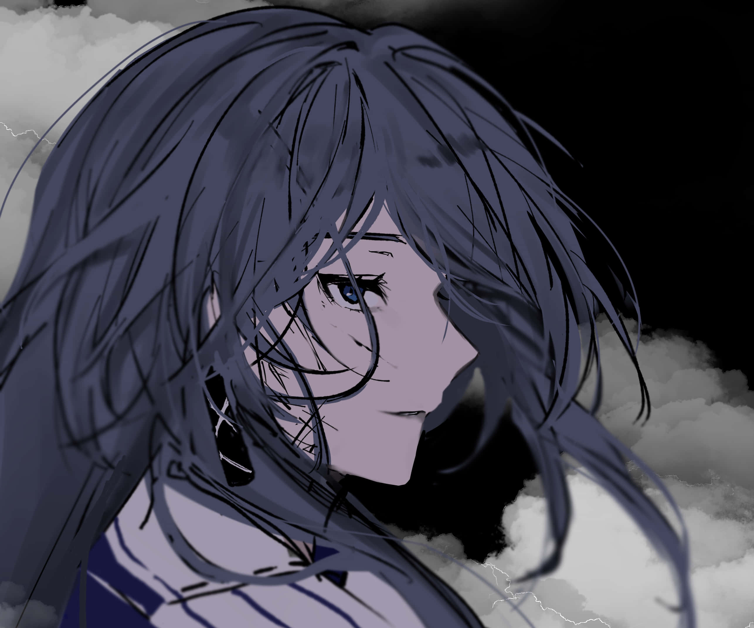 Perfil de chica anime deprimida PFP Fondos de pantalla
