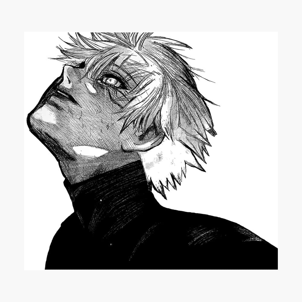 Perfil de Kaneki mirando hacia arriba