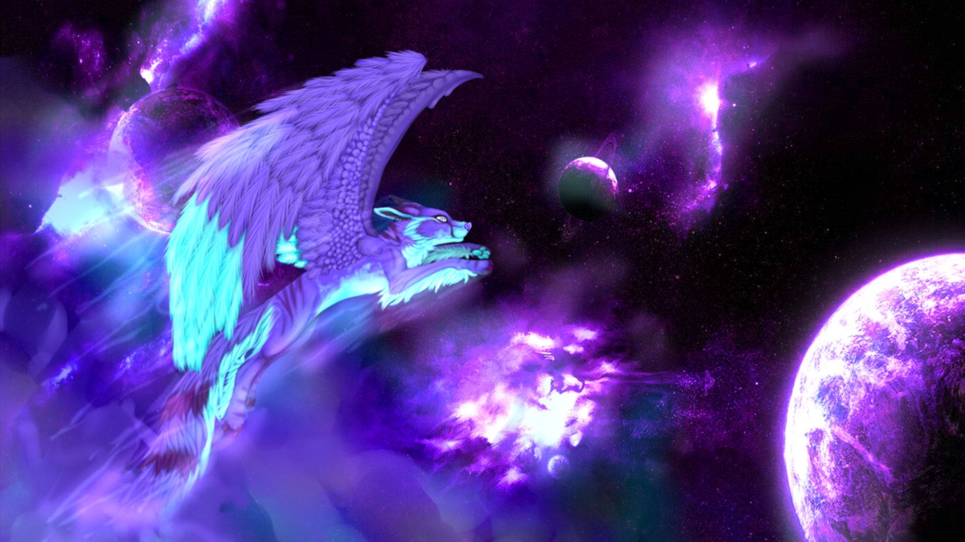 Perro Ángel en Galaxia Linda Fondos de pantalla