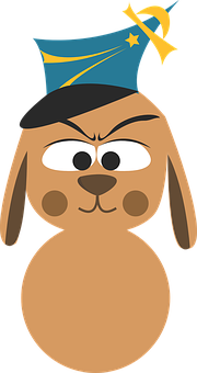 Perro de caricatura con sombrero de mago Fondos de pantalla