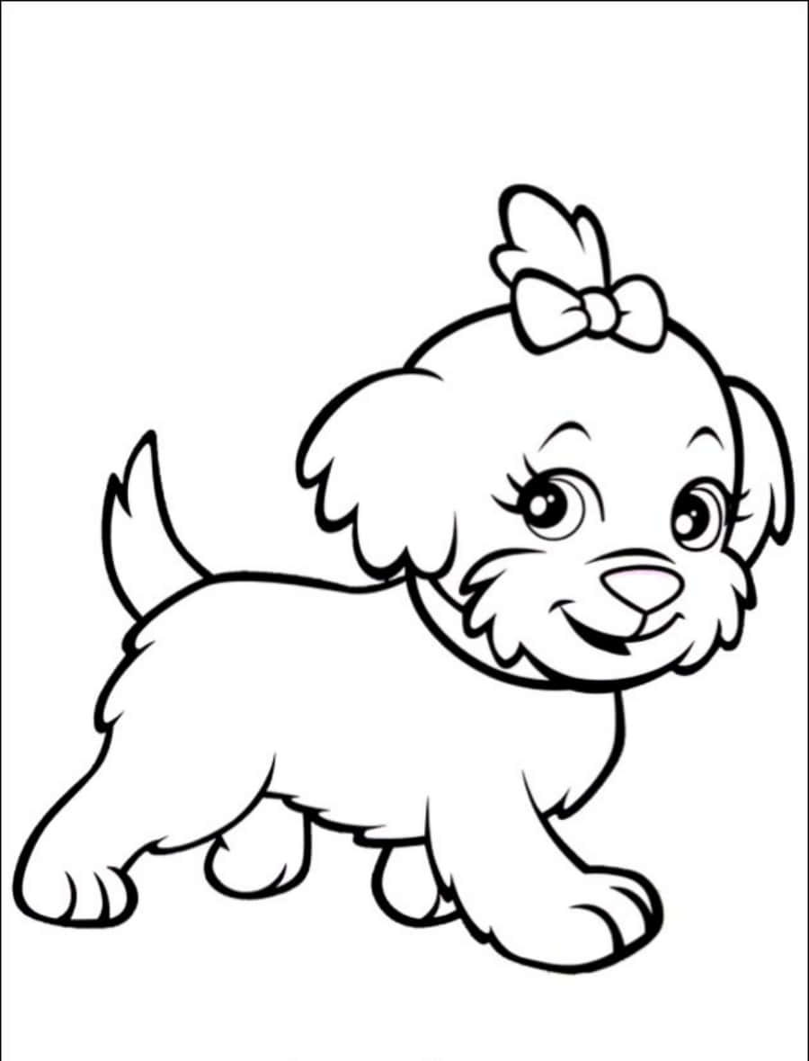 Perro de Dibujos Animados Lindo Mascota Actividad para Colorear Fondos de pantalla