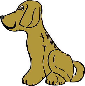Perro marrón de dibujos animados sentado Fondos de pantalla