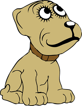 Perro Marrón de Dibujos Animados Sentado Fondos de pantalla