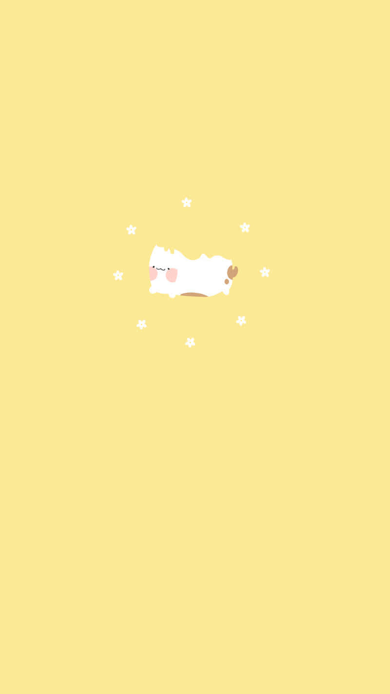 Perro Minimalista Lindo Amarillo Pastel Fondos de pantalla