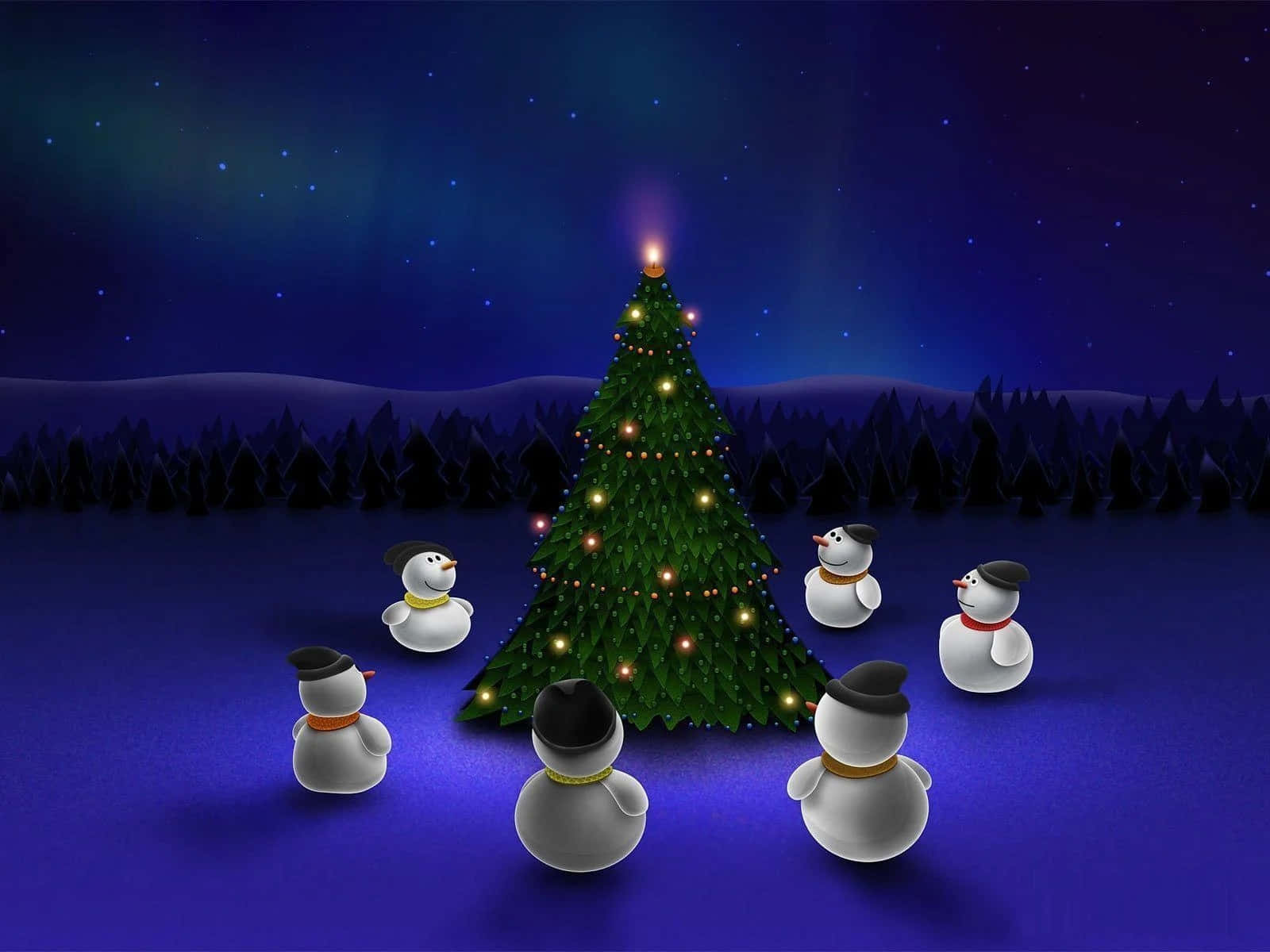 Personaje alegre de Santa Claus con árbol de Navidad Fondos de pantalla