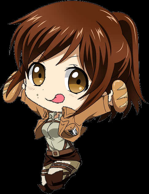 Personaje Anime Chibi de Cabello Castaño Fondos de pantalla