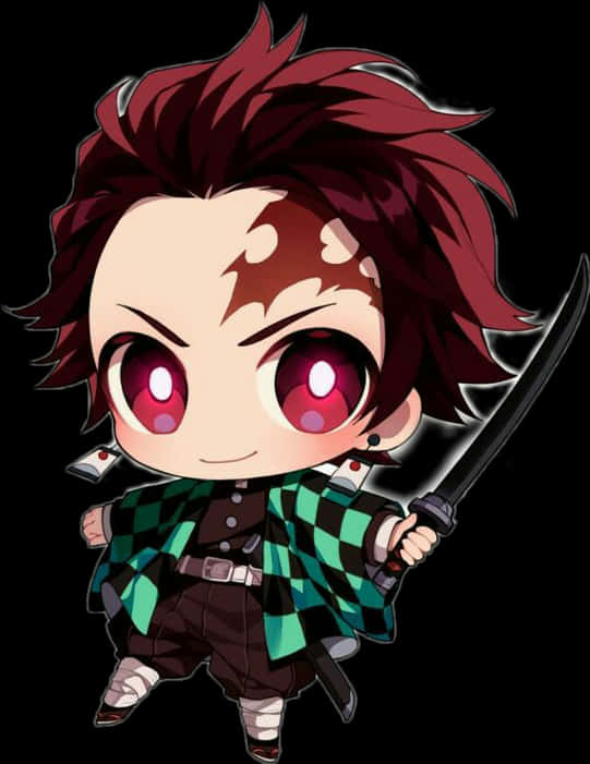 Personaje Chibi de Anime con Espada Fondos de pantalla