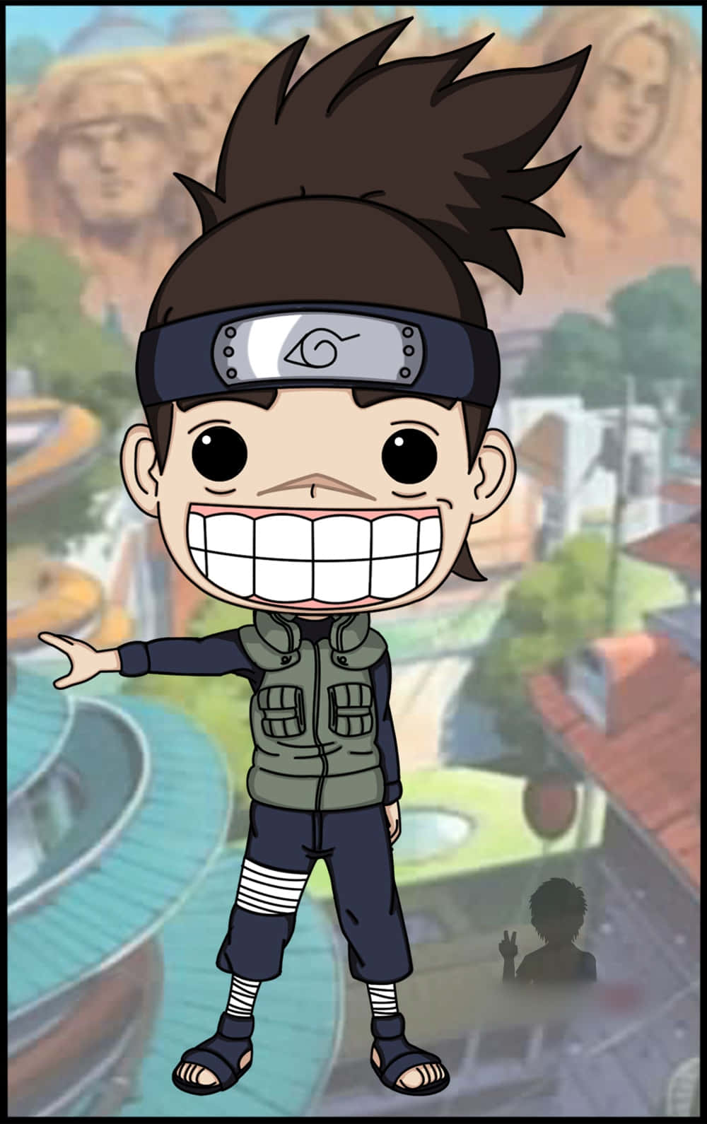 Personaje chibi con coletas corriendo en un bosque mágico Fondos de pantalla