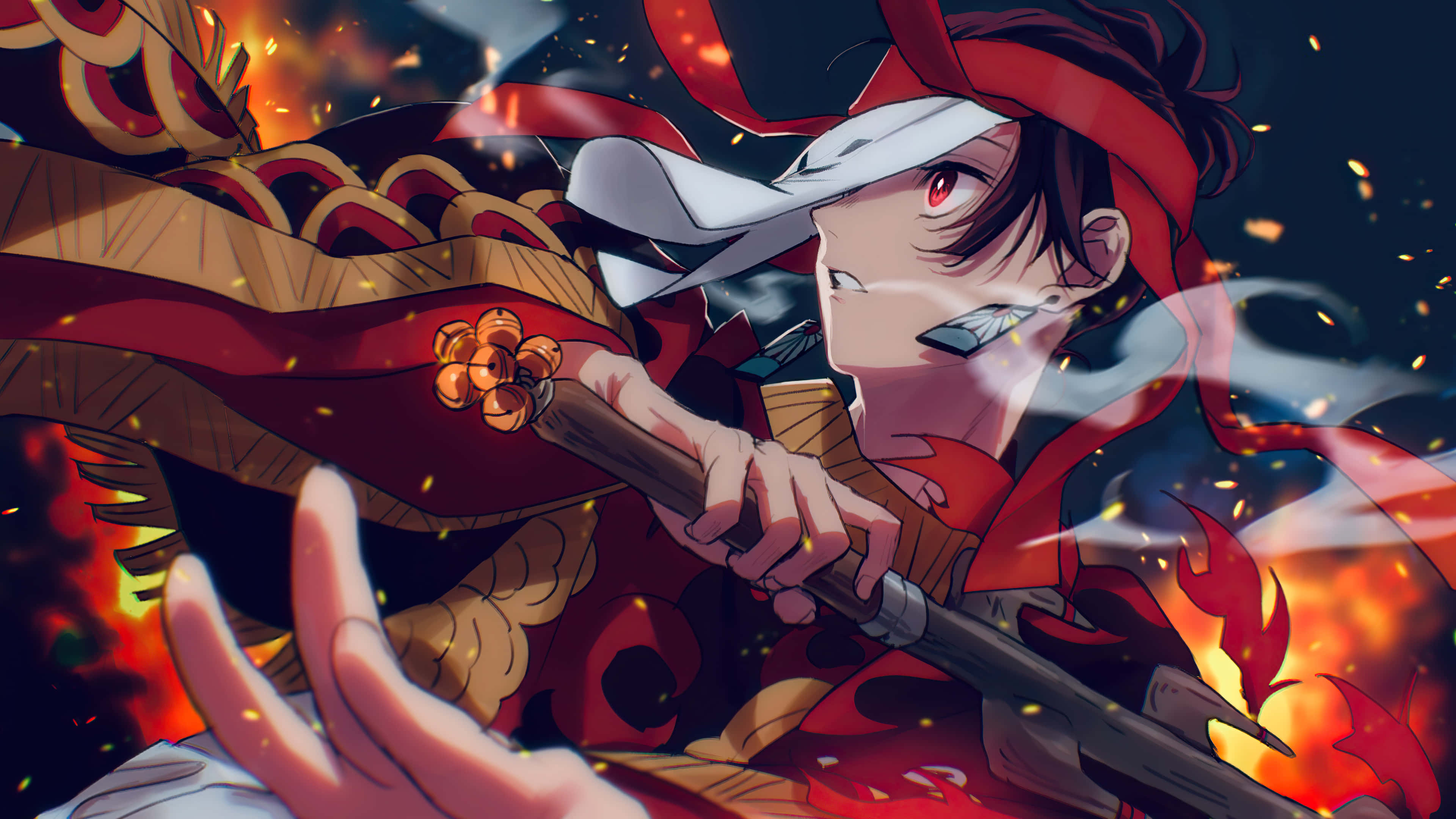 Personaje con traje de anime sosteniendo una espada Fondos de pantalla