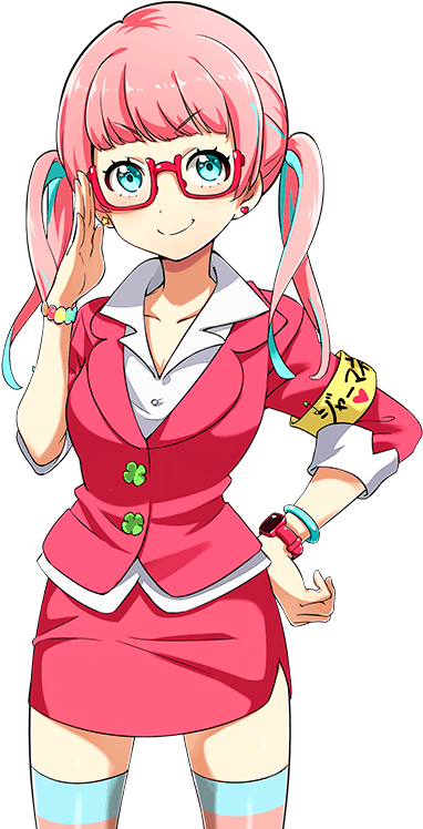 Personaje de anime con cabello rosa y lentes Fondos de pantalla