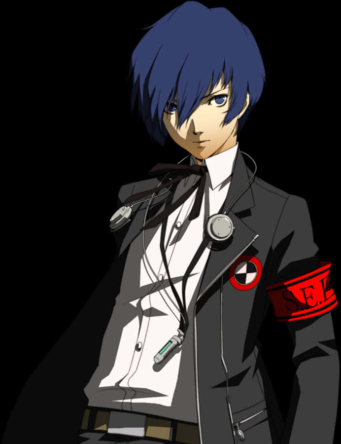 Personaje de anime de cabello azul de pie Fondos de pantalla