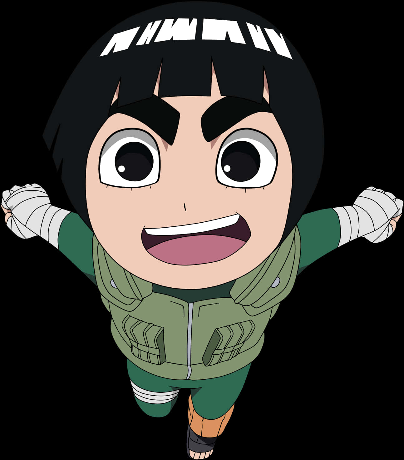 Personaje de Anime Rock Lee en Pose Alegre Fondos de pantalla