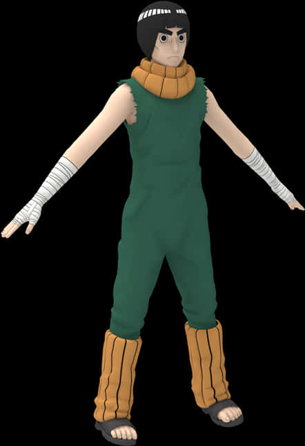 Personaje de anime Rock Lee en pose Fondos de pantalla