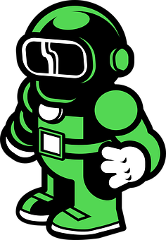 Personaje de Astronauta Verde en Dibujos Animados Fondos de pantalla