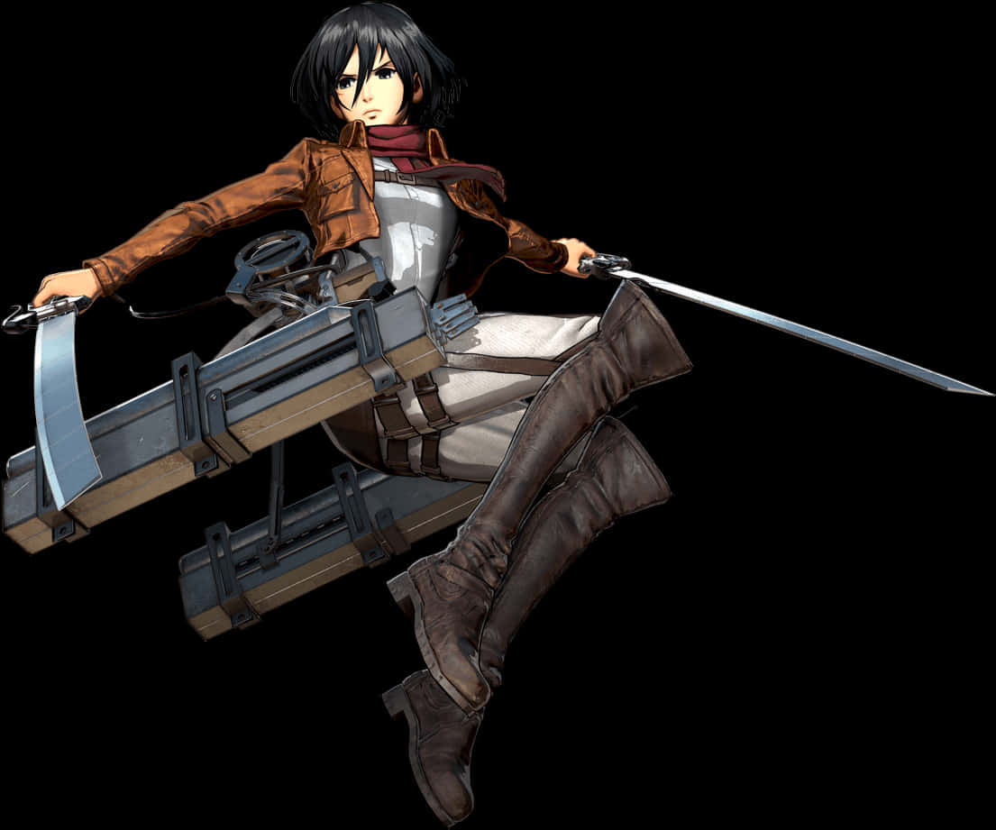 Personaje de Attack on Titan con equipo de maniobras Fondos de pantalla