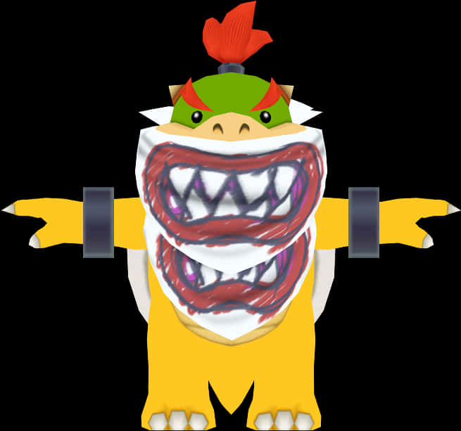 Personaje de caricatura Bowser con boca abierta Fondos de pantalla